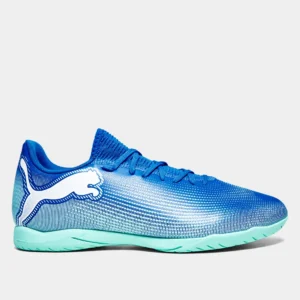 Chuteira Futsal Puma Future 7 Play Unissex - Azul+Verde