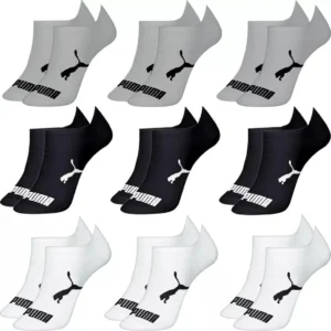 Kit 9 Pares Meias Puma Sapatilha Algodão Cano Baixo Meia Soquete Adulto Masculino Feminino Original - Sortido