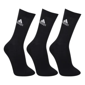 Meia Adidas Cano Alto C/3 Pares - Preto+Branco