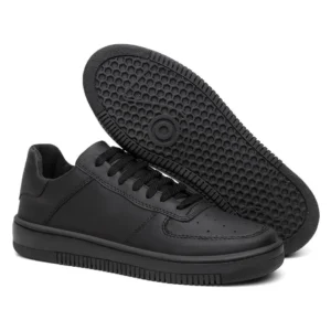 Tenis Masculino Branco Casual Confortavel Para O Dia a Dia - Preto